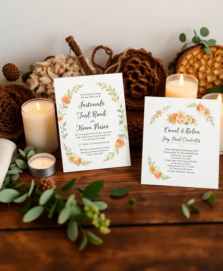 21 Stunning Rustic Wedding Decor Ideas That Will Leave You Breathless! - 21. Nature-Inspired Invitations