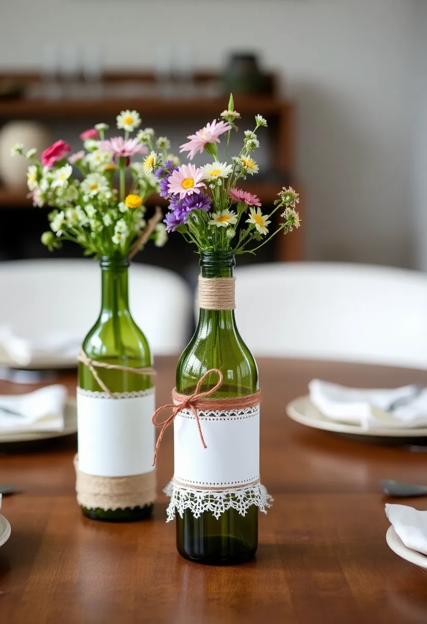 21 Stunning Wedding Decorations on a Budget (You Won't Believe #8!) - 11. Upcycled Wine Bottle Vases