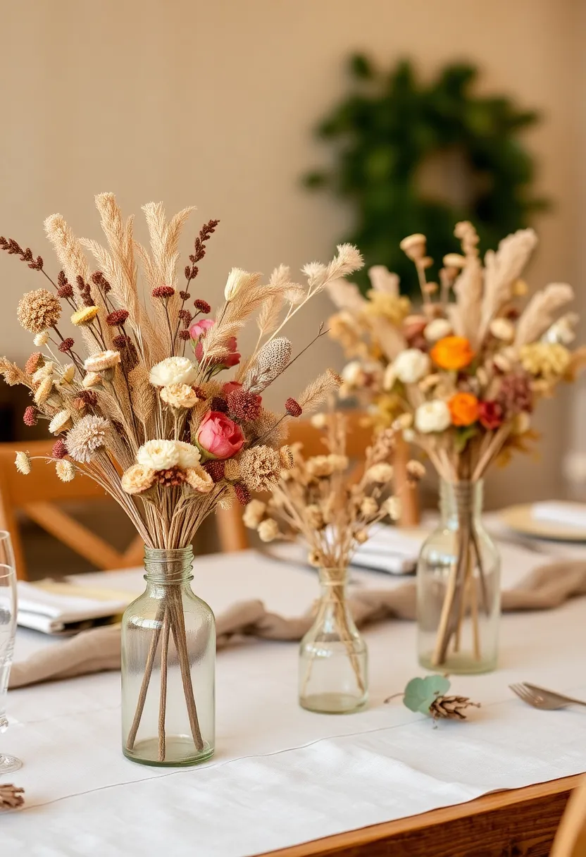 21 Stunning Wedding Decorations on a Budget (You Won't Believe #8!) - 16. Dried Flower Arrangements