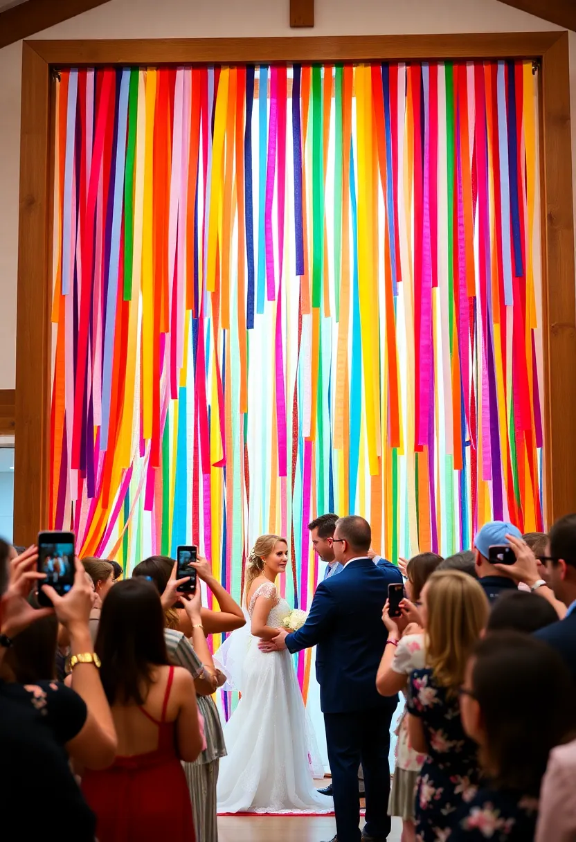 21 Stunning Wedding Decorations on a Budget (You Won't Believe #8!) - 19. DIY Ribbon Backdrop