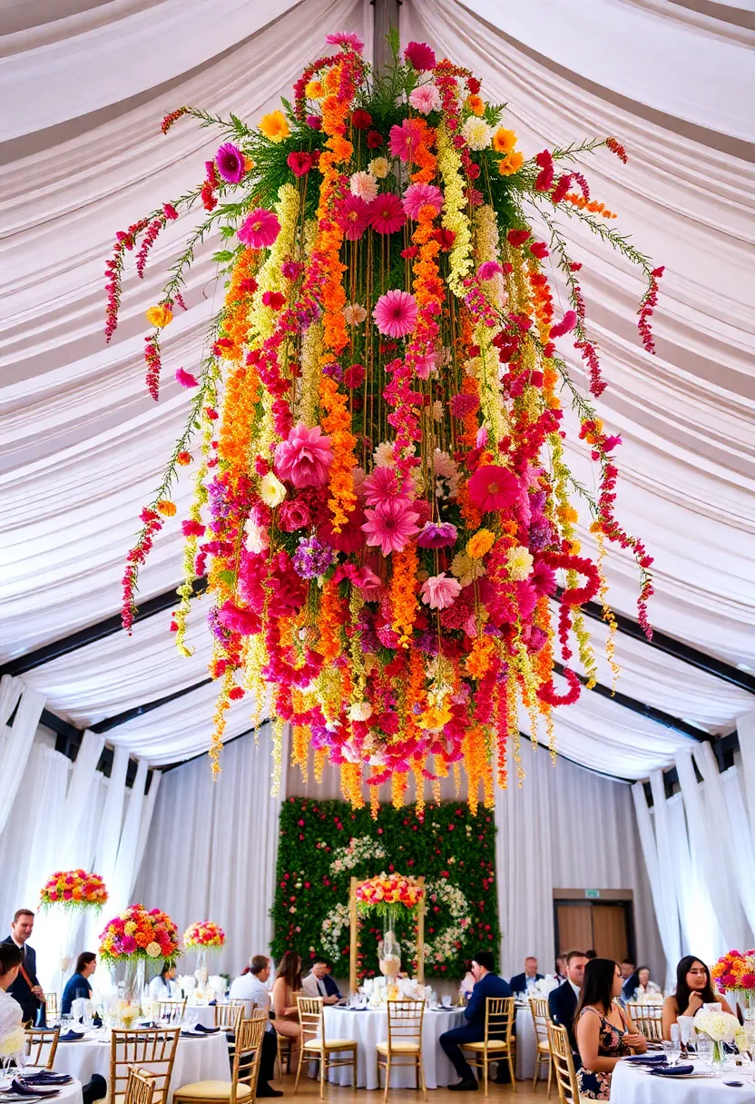 21 Stunning Wedding Decorations on a Budget (You Won't Believe #8!) - 8. Dazzling Hanging Flowers