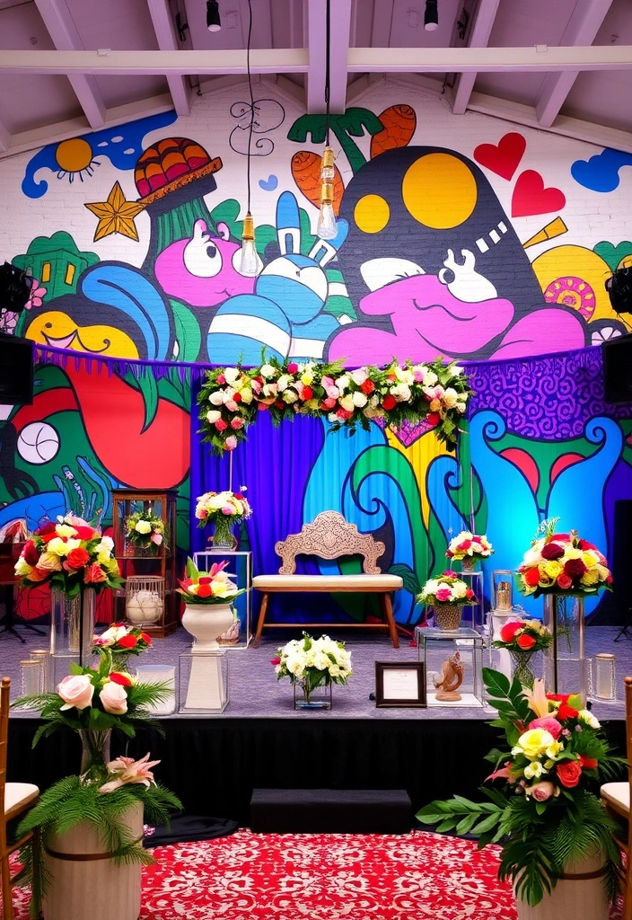 21 Stunning Wedding Stage Decorations That Will Leave You Breathless! - 15. Artistic Expression