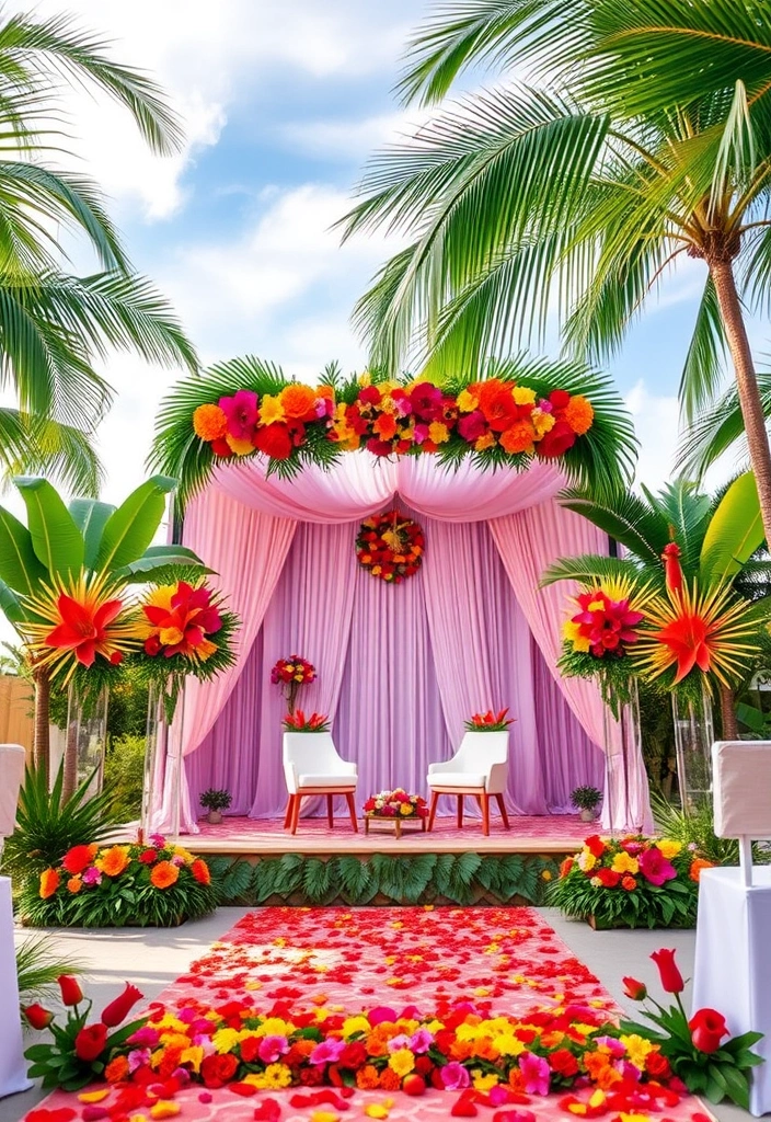 21 Stunning Wedding Stage Decorations That Will Leave You Breathless! - 14. Tropical Paradise