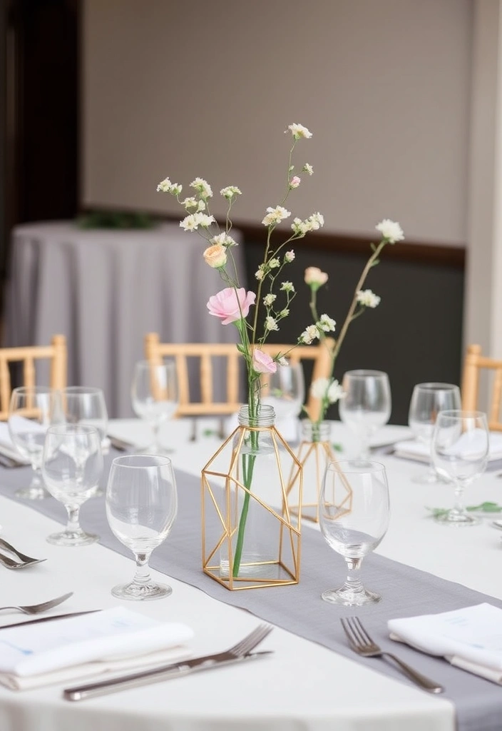 21 Gorgeous Minimalist Wedding Table Decor Inspirations You Can’t Miss! - 2. Geometric Centerpieces