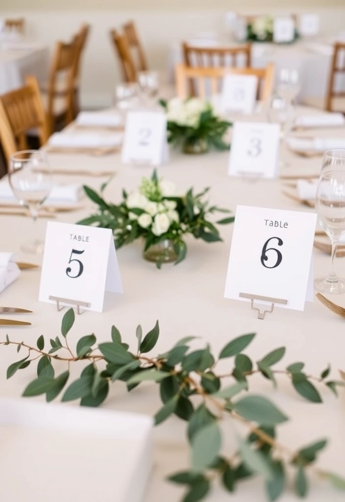 21 Gorgeous Minimalist Wedding Table Decor Inspirations You Can’t Miss! - 8. Minimalist Table Numbers
