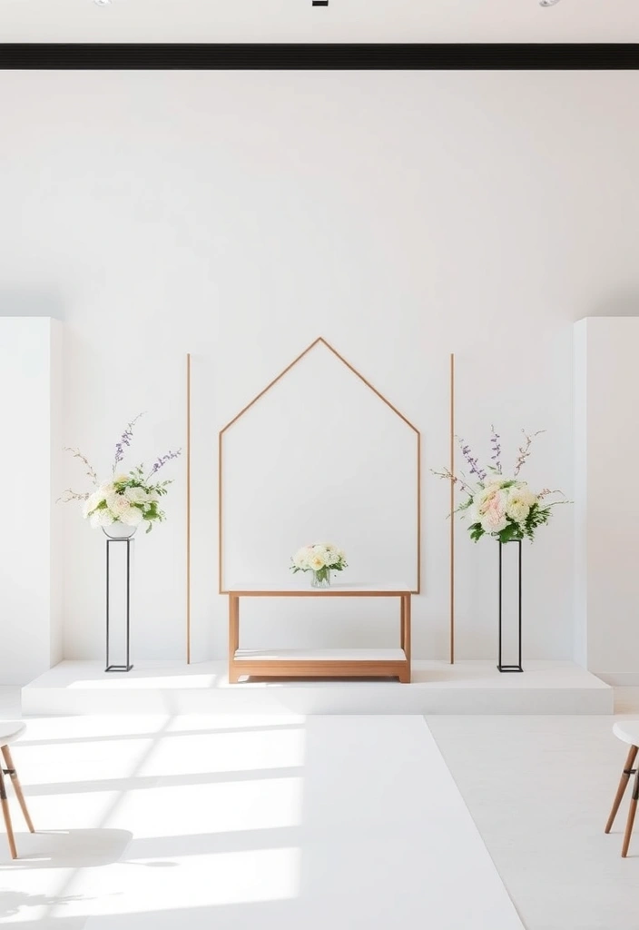 21 Stunning Wedding Ceremony Decor Ideas That Will Make Your Guests Say 'Wow!' - 6. Minimalist Elegance: Less is More