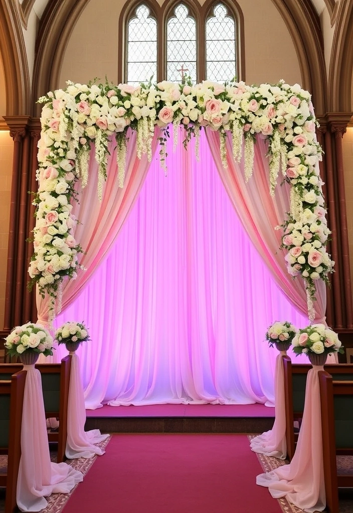 21 Stunning Wedding Church Decorations That Will Leave You Breathless! - 16. Statement Backdrops