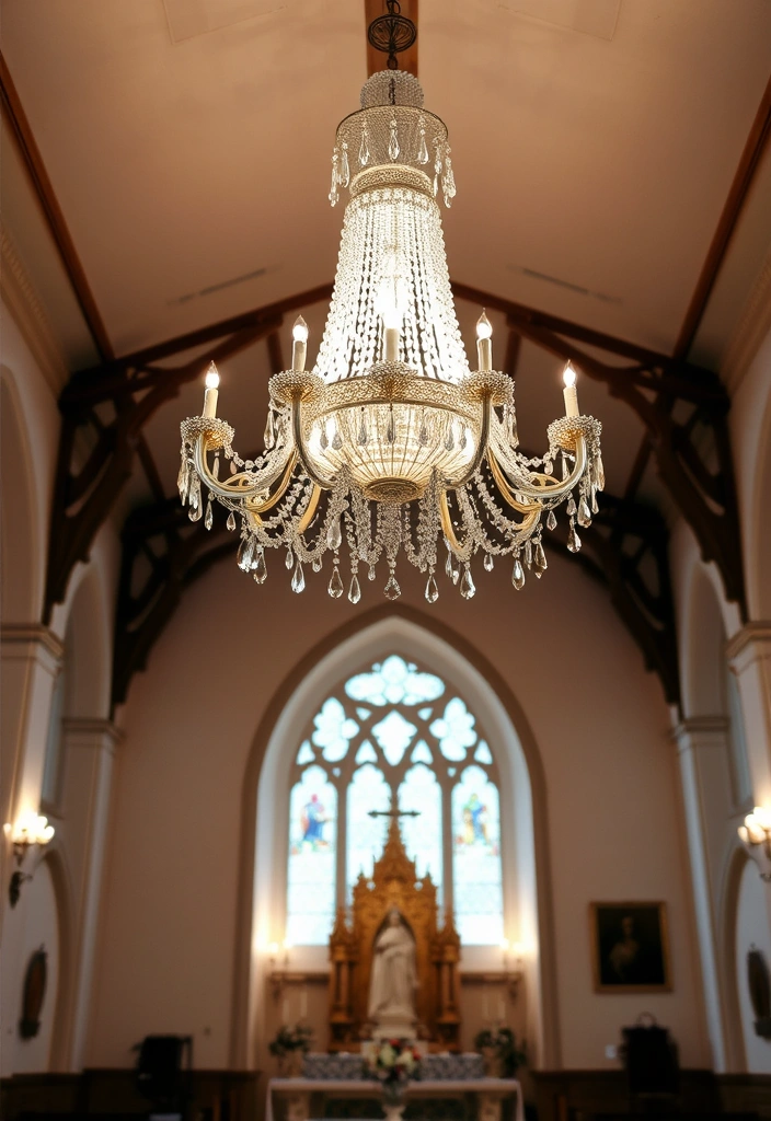 21 Stunning Wedding Church Decorations That Will Leave You Breathless! - 6. Vintage Chandeliers