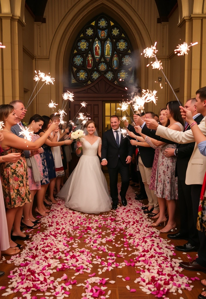21 Stunning Wedding Church Decorations That Will Leave You Breathless! - 21. Festive Send-Off Decor